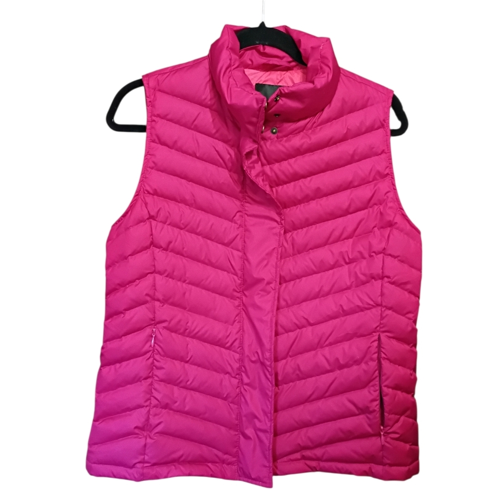 Talbots Down Vest Fuschia Pink Size Medium Outdoors Travel Winter Ski